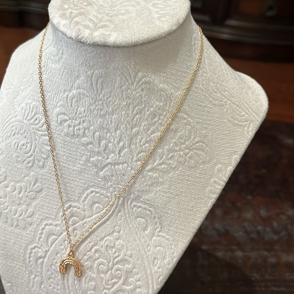Charming Charlie gold chain with gold rainbow pendant 16” necklace - Picture 4 of 10
